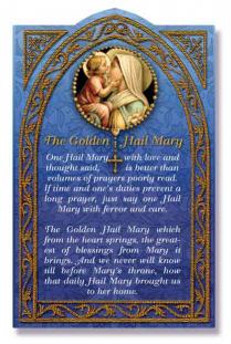 1205 Holy Card: Golden Hail Mary (pack of 25)